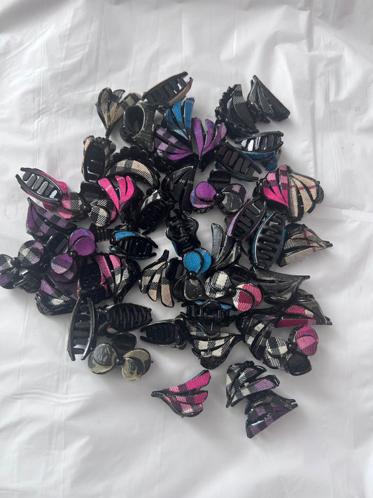 12 Pcs  Mini Hair Clips Plastic Hair Accessories Clips Claws Pins Clamps For Girls, Women Assorted