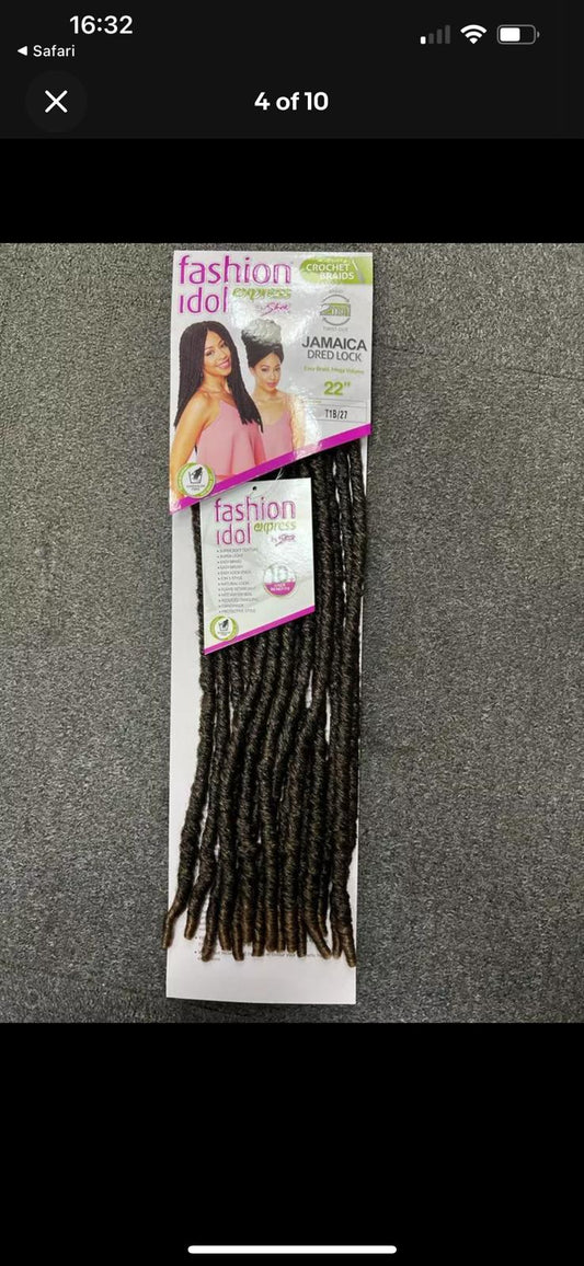 SLEEK FASHION IDOL EXPRESS 22INCHES JAMAICA DREDLOCK SYNTHETIC BRAIDING /CROCHET HAIR