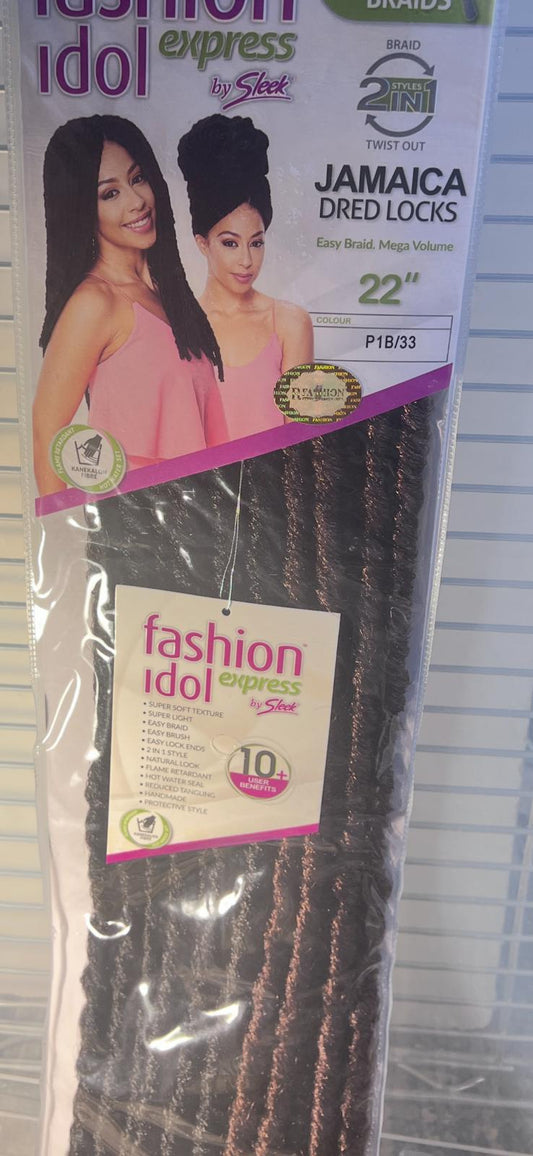 SLEEK FASHION IDOL EXPRESS 22INCHES JAMAICA DREDLOCK SYNTHETIC BRAIDING /CROCHET HAIR