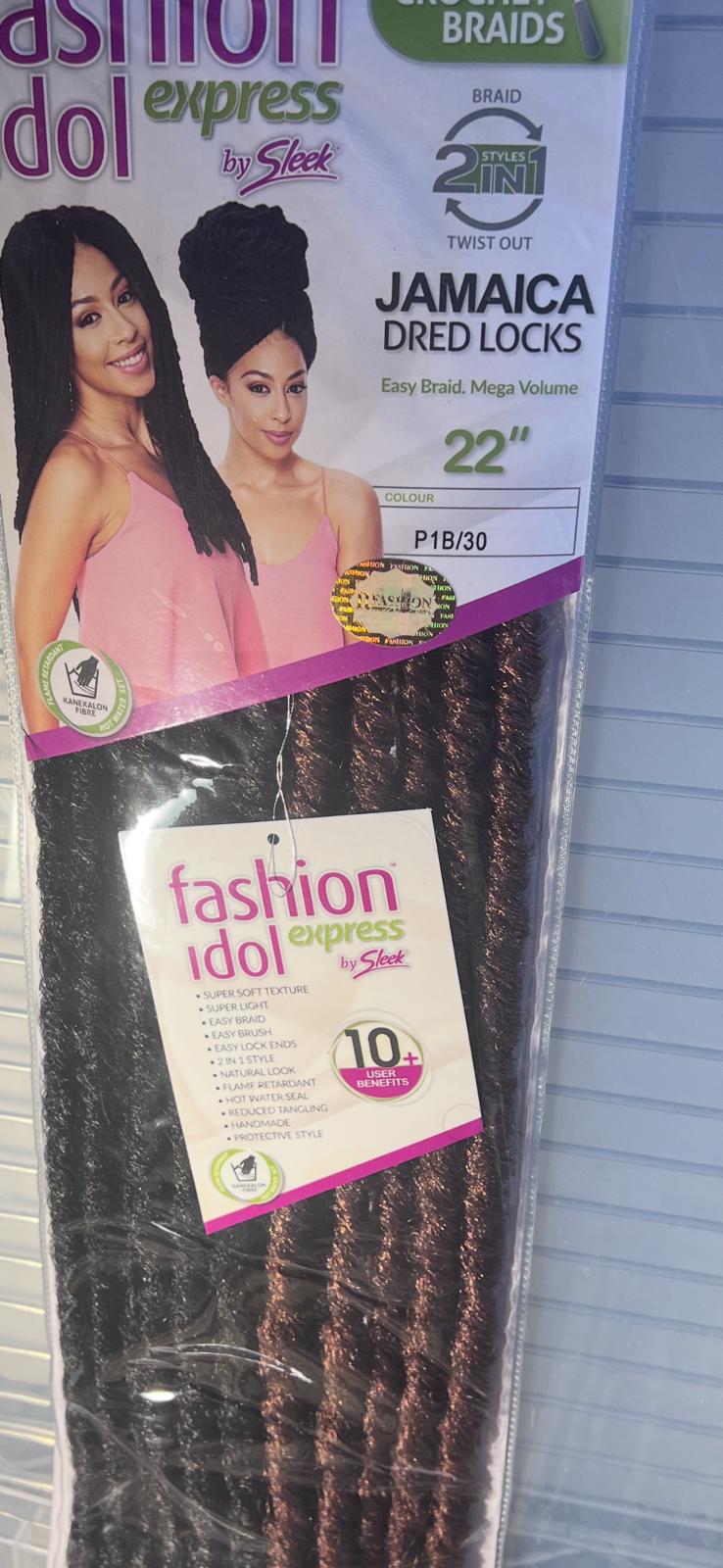 SLEEK FASHION IDOL EXPRESS 22INCHES JAMAICA DREDLOCK SYNTHETIC BRAIDING /CROCHET HAIR